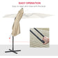 Outsunny 10ft Cantilever Patio Umbrella Offset Parasol with Crank Handle, Cross Base for Garden, Deck, Cream White | The Comfy Couch Canada