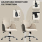 HOMCOM Small Desk Chair, Height Adjustable Fabric Office Chair with Swivel Wheels, Tilt Function, Computer Chair, Cream White | The Comfy Couch Canada