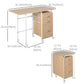 HOMCOM Foldable Desk: Drawers, Storage Shelf, Home Office Workstation, 6 Wheels, Space Saving | The Comfy Couch Canada