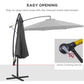 Outsunny 9.7ft Offset Patio UmbrellaCantilever Parasol with Crank Handle, 8 Ribs and Cross Base for Outdoor, Sun Shade, Cream | The Comfy Couch Canada