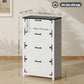 HOMCOM 4 Drawer Filing Cabinet, Farmhouse Office Storage Cabinet with Adjustable Hanging Bars for Letter, A4, Legal Size, White | The Comfy Couch Canada