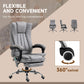 Vinsetto Vibration Massage Office Chair: 6-point Micro Fiber Recliner, Retractable Footrest, Brown.