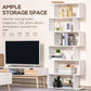 HOMCOM Curvaceous Storage: 6-Tier S-Shape Wooden Bookcase Display Divider Unit for Home Office, White Finish | The Comfy Couch Canada