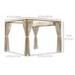 Outsunny 10x10 ft Garden Gazebo Shelter with Retractable Pergola, Nettings for Grill & Patio Deck, Natural - Create a Cozy Retreat | The Comfy Couch Canada