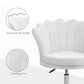 HOMCOM Adjustable Height Study Chair, Mid Back Berber Fleece Office Chair with Swivel Wheels for Living Room, Study, White | The Comfy Couch Canada
