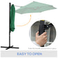 Outsunny Rotating Refuge: Offset Patio Umbrella 8.5FT with 360° Rotation, Cantilever Hanging Sun Shade Outdoor Shelter, Green Canopy | The Comfy Couch Canada