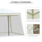 Outsunny 10x10ft Beige Party Tent with Netting - Outdoor Patio Canopy Gazebo for Sun Shade and Garden Shelter | The Comfy Couch Canada