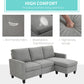 HOMCOM L-Shape Modern Sectional Sofa Couch Ottoman Corner Living Room Light Grey | The Comfy Couch Canada