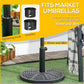 Outsunny 21lb Heavy Duty Patio Umbrella Base: 18" Round Resin Rattan Design Stand Black | The Comfy Couch Canada