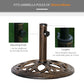 Outsunny Round Cast Iron Patio Umbrella Base: Outdoor Stand Holder for Φ38/48mm Poles, Bronze | The Comfy Couch Canada