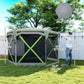 Outsunny 11 x11ft Pop Up Gazebo, Outdoor Camping Tent with Removable Roof & Roll-Up Wind Panels for Backyard & Campsite | The Comfy Couch Canada