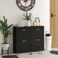 HOMCOM Shoe Storage Cabinet: Space-Saving Design with 4 Flip Drawers & Adjustable Shelves for 20 Pairs, Black | The Comfy Couch Canada