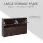 HOMCOM Wooden Shoe Storage Cabinet with 4 Flip Down Drawers, Entryway Shoe Shelf Organizer in Rich Brown | The Comfy Couch Canada