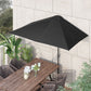 Outsunny 8ft Half Round Patio Umbrella Balcony Sun Shade Outdoor Parasol Garden Window Canopy 5 Ribs | The Comfy Couch Canada