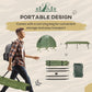 Outsunny Pop Up Camping Cot Tent Combo Set Portable Folding Outdoor Elevated Bed Dark Green | The Comfy Couch Canada