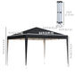 Outsunny 10 x 10ft Folding Pop Up Tent Outdoor Gazebo Canopy with Carrying Bag, Black | The Comfy Couch Canada