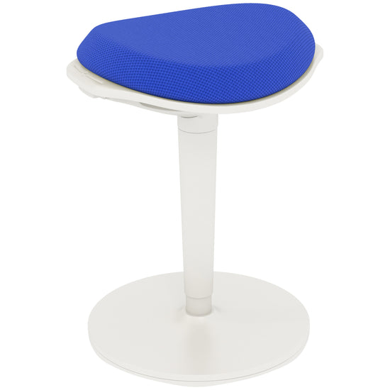 HOMCOM Ergonomic Standing Desk Stool - Blue Wobble Chair with Adjustable Height and Rocking Motion for Office Desks.