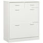 HOMCOM Narrow Shoe Storage Cabinet 2 Flip Drawers Adjustable Shelves Organizer for 12 Pairs White | The Comfy Couch Canada