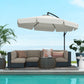 Outsunny 10ft Cantilever Offset Patio Umbrella Parasol 8 Ribs Cross Base for Outdoor Garden Shade Cream White | The Comfy Couch Canada
