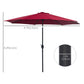 Outsunny Steel Frame Patio Umbrella: 10&