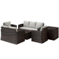 Outsunny 6 Piece Patio Furniture Set, Rattan Wicker Patio Sofa Set Sectional Outdoor Conversation Sofa Set Storage Table & Cushions, Cream White | The Comfy Couch Canada