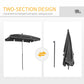 Outsunny 7x4ft Rectangle Patio Umbrella: Aluminum Tilt UV Protection Sun Shade for Outdoor, Grey | The Comfy Couch Canada