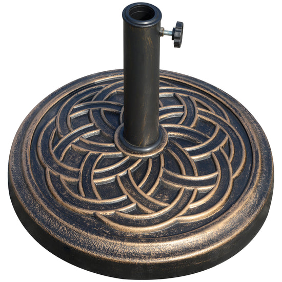 Outsunny 25lb Round Patio Umbrella Base: Bronze Heavy Duty Outdoor Deck Garden Stand | The Comfy Couch Canada