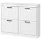 HOMCOM Space-Saving Shoe Storage Cabinet 4 Flip Drawers Adjustable Shelves for 20 Pairs Shoes White | The Comfy Couch Canada