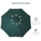 Outsunny 10FT Round Patio Umbrella with Rope Pulley Mechanism, Wooden Market Umbrella, Garden Parasol with 8 Ribs, Dark Green | The Comfy Couch Canada