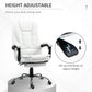 HOMCOM High Back Office Chair PU Leather Executive Office Chair with Retractable Footrest Padded Armrest White | The Comfy Couch Canada