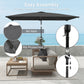 Outsunny 6.6x9.6ft Rectangle Aluminum Tilt Patio Umbrella, Garden Market Parasol, Outdoor Sunshade Canopy with Crank, Dark Grey | The Comfy Couch Canada