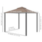 Outsunny 10x10ft Double Tier Garden Gazebo Canopy Outdoor Sunshade Tent Water-Resistant Anti-UV Roof with Metal Frame | The Comfy Couch Canada