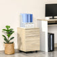 Vinsetto Rolling File Chest: 2 Drawers on Wheels for Legal/Letter Documents in Natural Wood-Tone Home Office | The Comfy Couch Canada