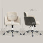 HOMCOM Small Desk Chair, Height Adjustable Fabric Office Chair with Swivel Wheels, Tilt Function, Computer Chair, Cream White | The Comfy Couch Canada