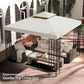 Outsunny Gazebo Refresh: 98" Square Canopy Replacement Top, Cream White Outdoor Garden Sun Shade, 2-Tier UV Cover | The Comfy Couch Canada