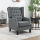 HOMCOM Grey Faux Leather Accent Chair - Chic Modern Armchair with Thick Padding for Comfort in Living Room or Home Office | The Comfy Couch Canada