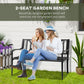 Outsunny Steel Garden Bench 2-person Outdoor Loveseat Black Durable Patio Furniture for Lawn Deck Yard Porch Entryway | The Comfy Couch Canada