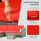 Outsunny 3pc Modern Rattan Sofa Set Wicker Patio Furniture Coffee Table Cushions Pillows | The Comfy Couch Canada