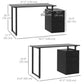 HOMCOM Elegant Office Desk: 47" Workstation with Drawers & File Cabinet for Home Office Study, Black Finish | The Comfy Couch Canada