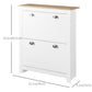 HOMCOM Shoe Storage Cabinet: Entryway Organizer, 2 Flip Drawers, Adjustable Shelves for 12 Pairs, White | The Comfy Couch Canada