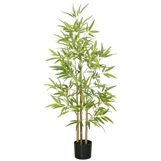 HOMCOM 4ft Artificial Tree, Indoor Fake Bamboo with Pot, for Home Office Living Room Decor | The Comfy Couch Canada