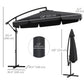 Outsunny 11ft Cantilever Patio Umbrella Offset Parasol 8 Ribs Cross Base for Outdoor Garden Black | The Comfy Couch Canada