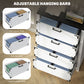 HOMCOM 4 Drawer Filing Cabinet, Farmhouse Office Storage Cabinet with Adjustable Hanging Bars for Letter, A4, Legal Size, White | The Comfy Couch Canada