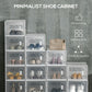 HOMCOM 18-Cube Stackable Shoe Storage Organizer Modular Shoe Cabinet for Entryway Clear and White | The Comfy Couch Canada