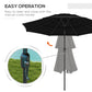 Outsunny 9FT Black Patio Umbrella 3 Tiers with Crank, Push Button Tilt for Outdoor Comfort on Deck, Backyard & Lawn - Find Shade | The Comfy Couch Canada