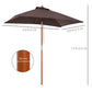 Outsunny 6.6x5ft Square Market Parasol, Wooden Patio Umbrella with Tilt Mechanism and 6 Bamboo Ribs, Garden Sunshade, Coffee | The Comfy Couch Canada