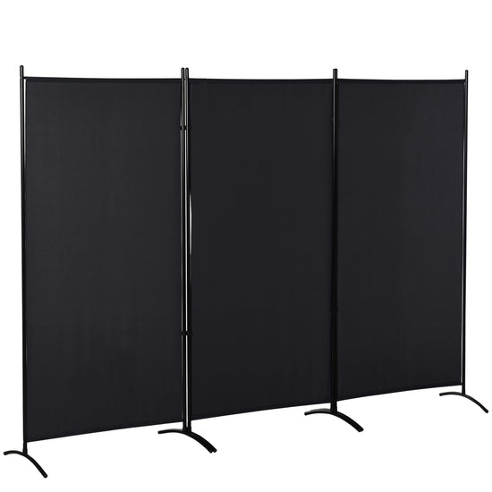 HOMCOM Minimalist Elegance Room Divider: 3-Panel Double Hinged Folding Wall Partition for Home Office, Sleek Black | The Comfy Couch Canada