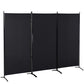 HOMCOM Minimalist Elegance Room Divider: 3-Panel Double Hinged Folding Wall Partition for Home Office, Sleek Black | The Comfy Couch Canada
