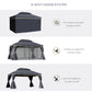 Outsunny Outdoor Patio Gazebo 13x10ft Canopy 2-Tier Roof Vented Mesh Sidewall Aluminum Frame Black | The Comfy Couch Canada