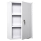 kleankin Secure Wall Medicine Cabinet: 3-Tier Lockable Steel Cabinet with 2 Keys for Bathroom Safety, White | The Comfy Couch Canada